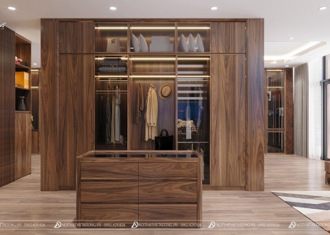 Tủ quần áo gỗ óc chó TA-17